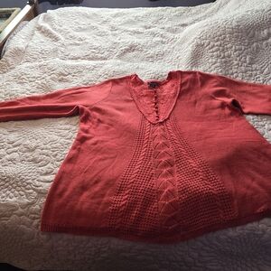 Roaman's Vibrant Red Knit Sweater